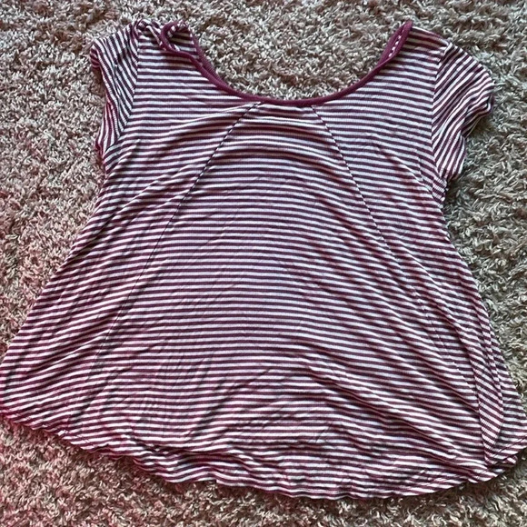 Pink Rose Wide Neck Flowy Tee - Picture 3 of 3